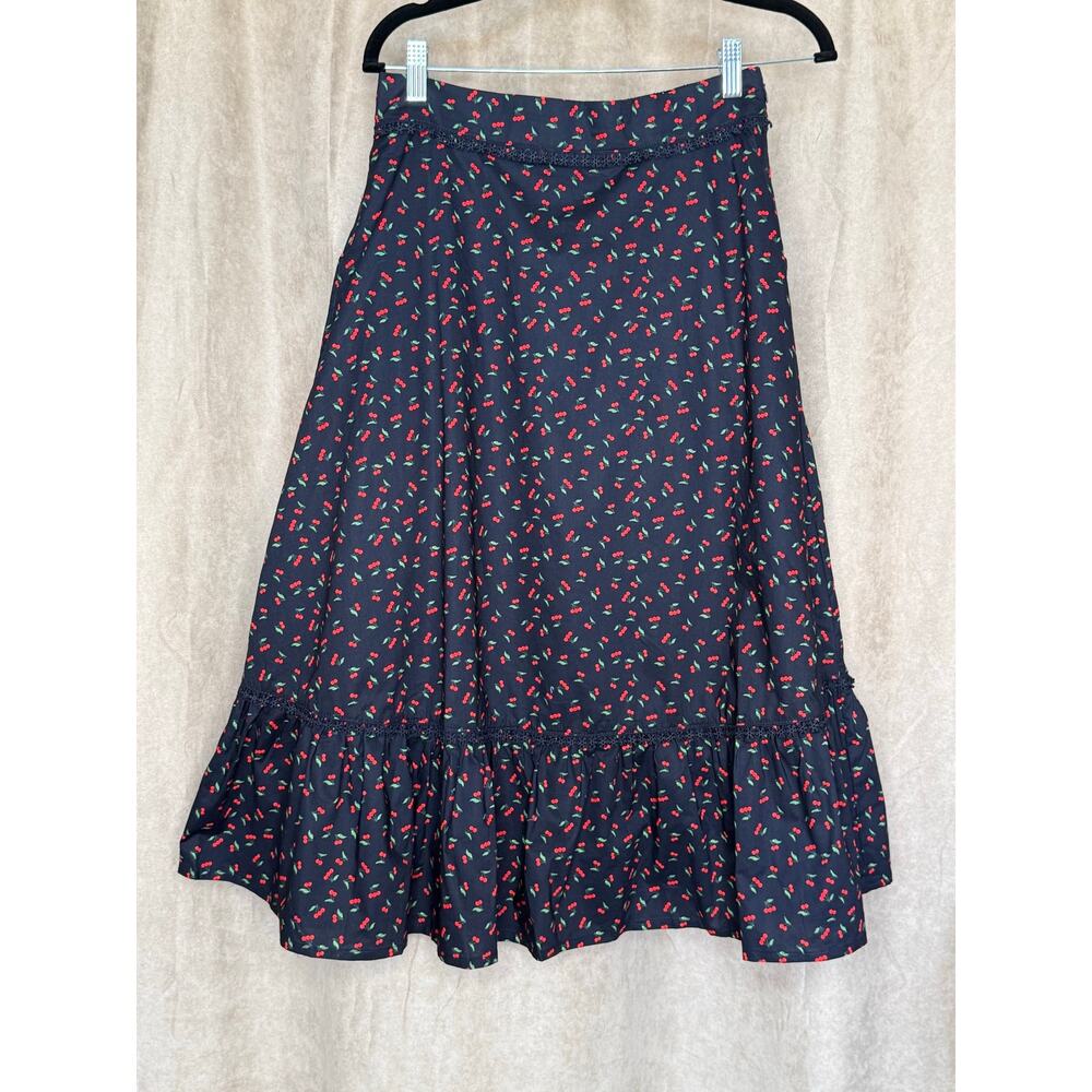 Unique Vintage Tulip B Black Cherry Tulip Skirt M NWT